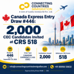 Canada Express Entry Draw #446: 2,000 CEC ITAs at CRS 518
